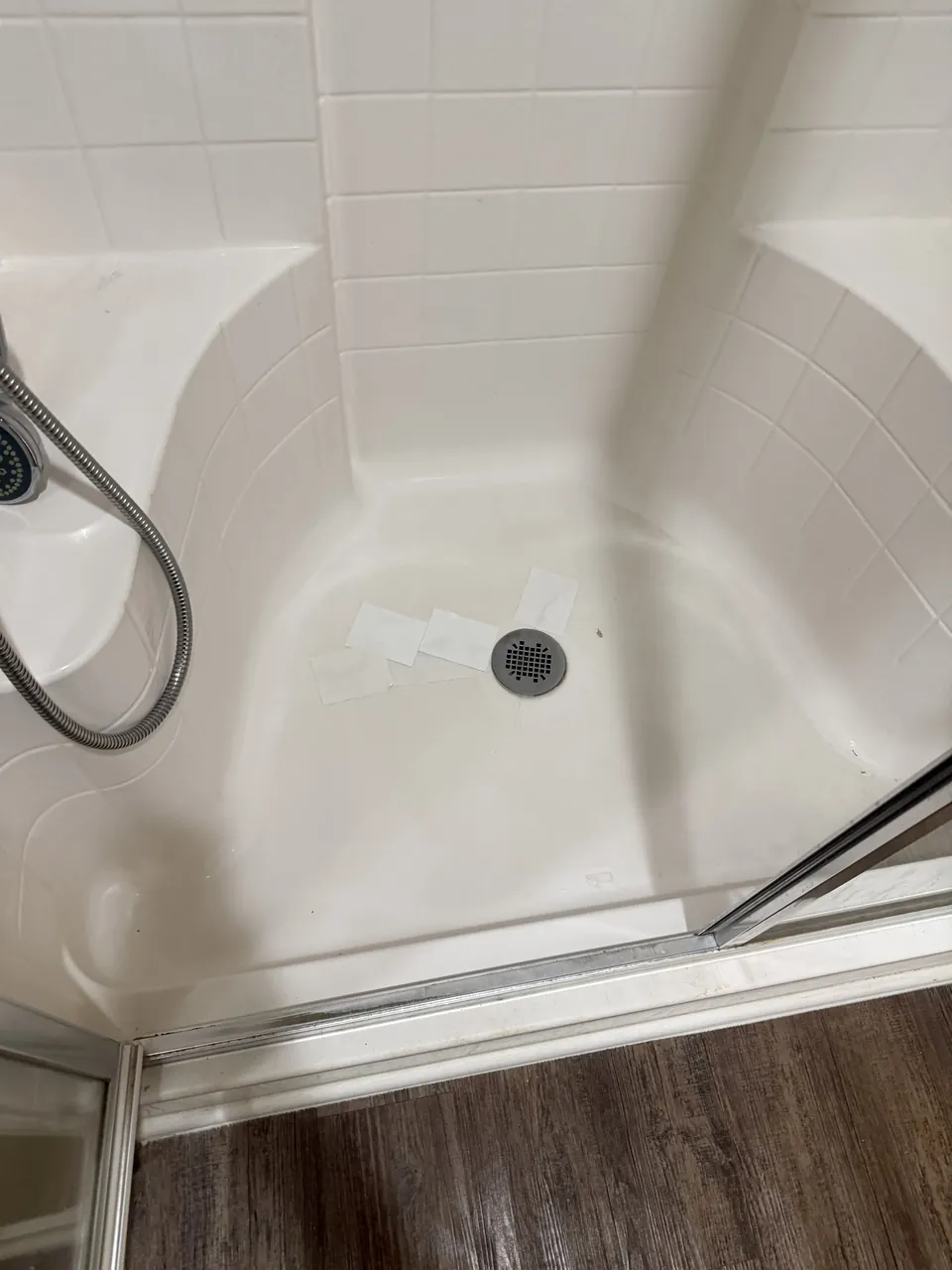 Shower floor and drain area