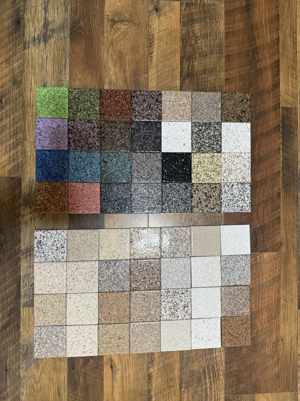 Selection of multicolor surface-finish sample chips